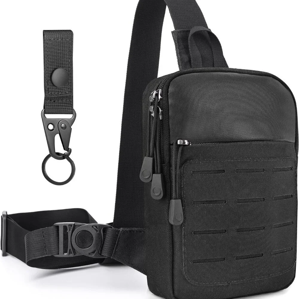Compact Tactical Sling Bag with YKK Zippers, Versatile EDC Utility - 5.9in x 8.7